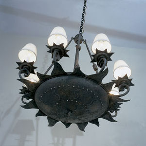 estrella wrought iron chandelier bottom view