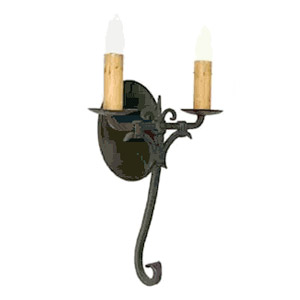 fuerte guerrero - wrought iron wall sconce